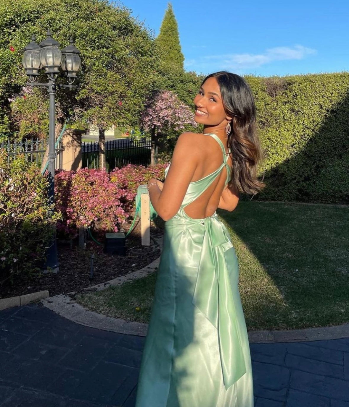 Light Green Backless Maxi