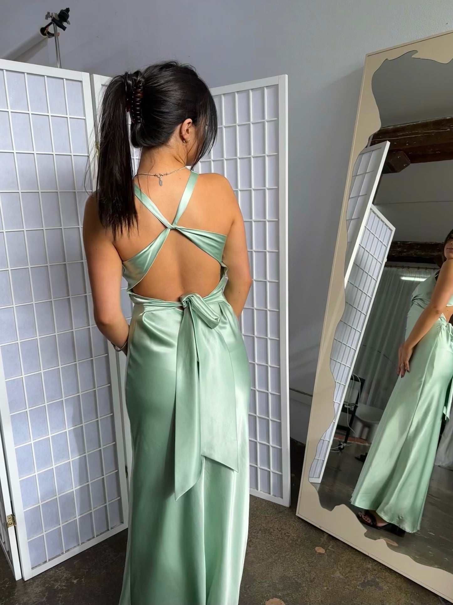 Light Green Backless Maxi