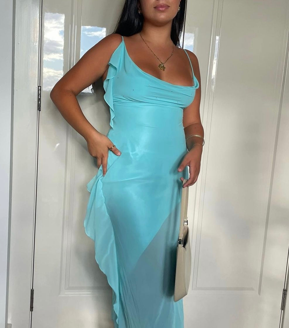 Blue Assymetrical Maxi