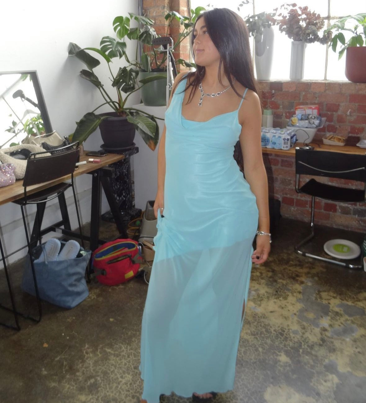 Blue Assymetrical Maxi
