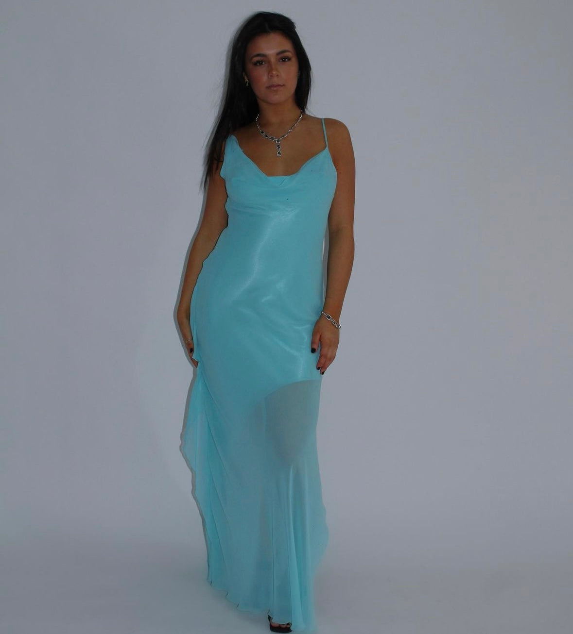 Blue Assymetrical Maxi
